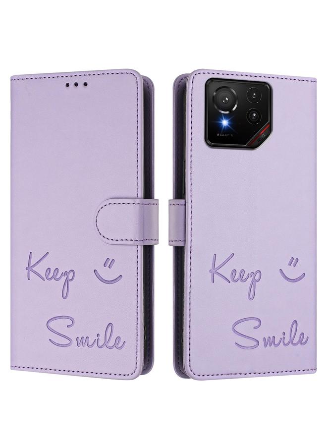 Zaboon Case For Asus ROG Phone 9 / 9 Pro Smile Embossing RFID Leather Phone Case - Image 2