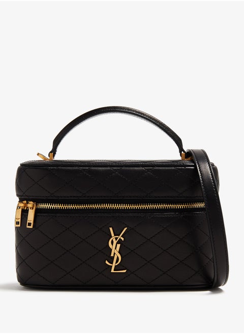 Saint Laurent Luxury Gaby Mini Vanity Bag, Women's Travel Vanity Bag, Women's Tote Bag, Women's Hand Bag, Women's Shoulder Bag, Leather Black