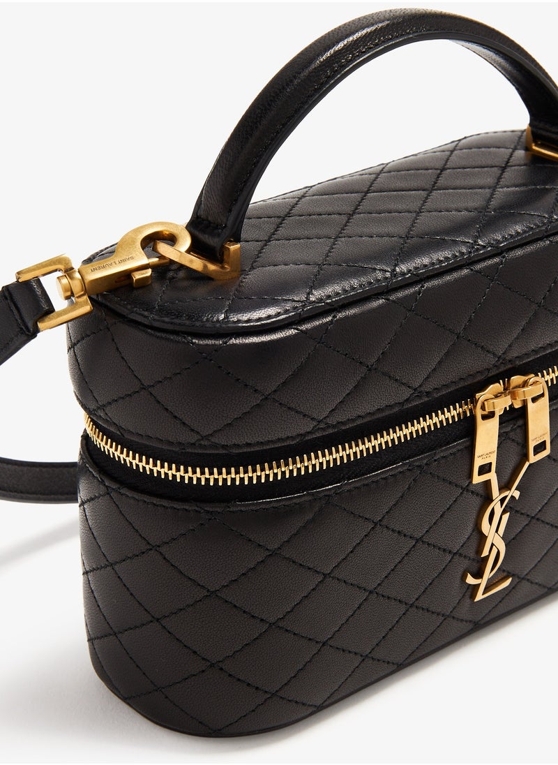 Yves Saint Laurent Saint Laurent Luxury Gaby Mini Vanity Bag, Women's Travel Vanity Bag, Women's Tote Bag, Women's Hand Bag, Women's Shoulder Bag, Leather Black  - Image 2