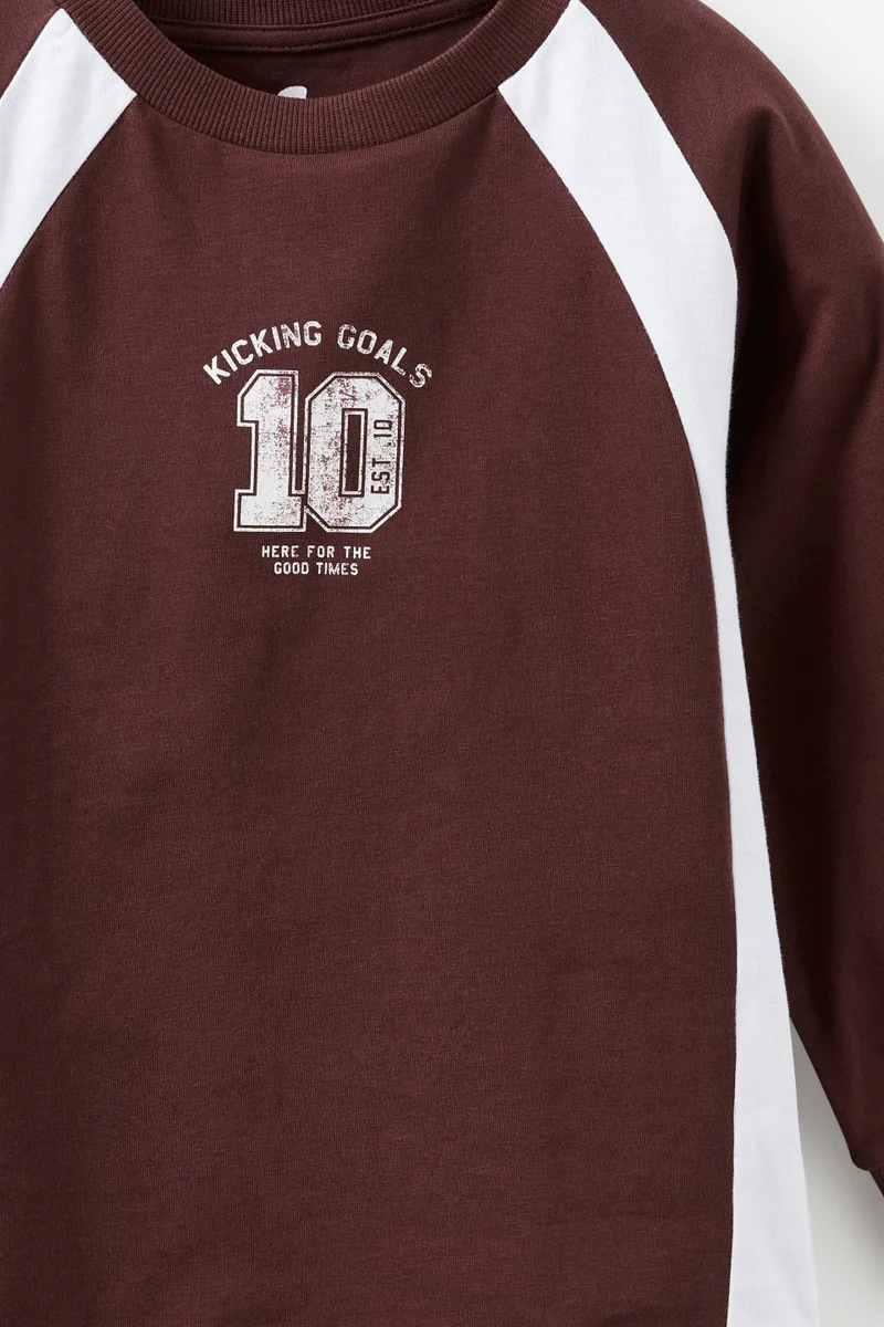 كوتون اون Moto Panelled Long Sleeve Tee