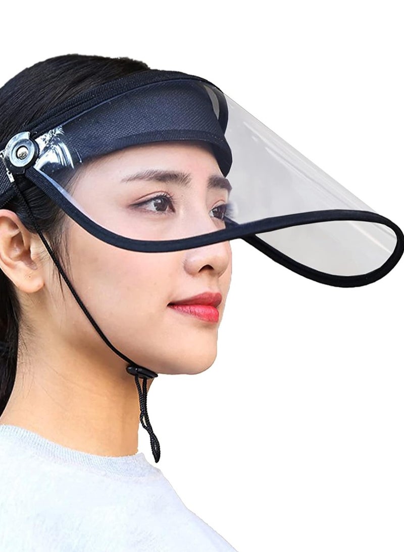 Vitacelli Plastic face mask plastic mask plastic visor sun hat visor clear mask Transparent Face Cover Cap Protective cap cap thicken empty top hat goggles mask hat full face mask Pack of 5Pcs  - Image 3