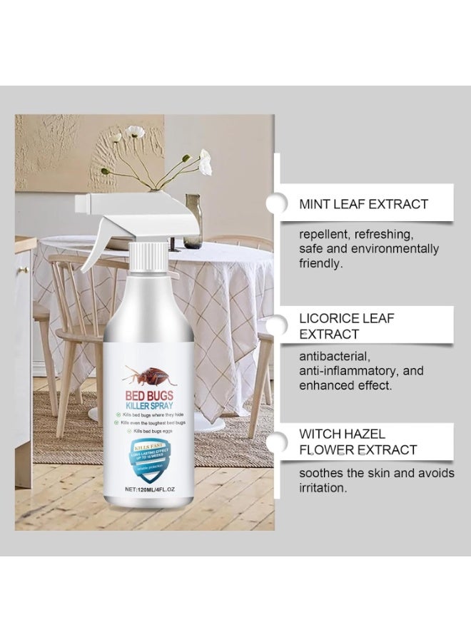 Azonee 120ml Roach & Fly Killer Spray, Plant-Based Actives Kill Insects & Bugs on Contact, Non-Greasy, Repellent Indoor flea moth bugs bed bugs, No Stains, Fresh Scent  - Image 2