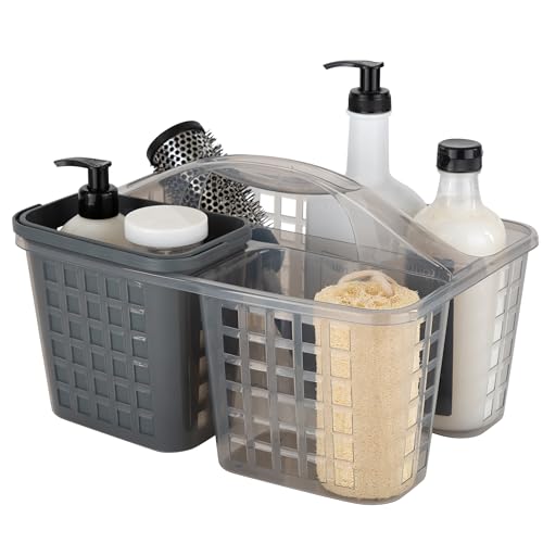 Bath Bliss 2 in 1 Portable, Bathroom Shower Caddy for Shampoo, Conditioner, Soap, and Cosmetics, in Grey Bath Tote (26118-GREY) - Image 5