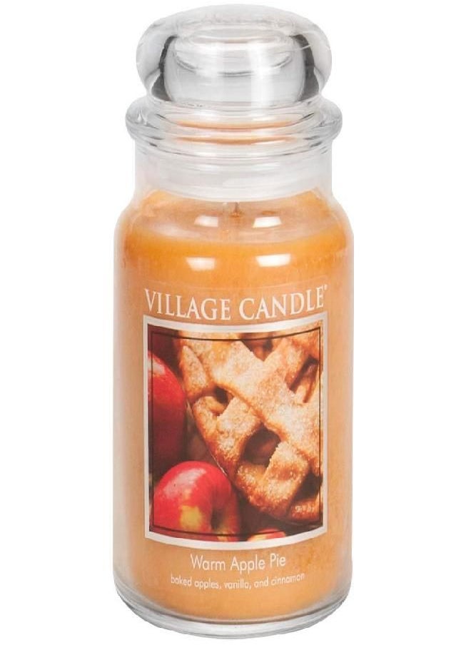 Village Candle Village Candle Warm Apple Pie Large Glass Apothecary Jar Scented Candle, 21.25 oz, Brown  - Image 4
