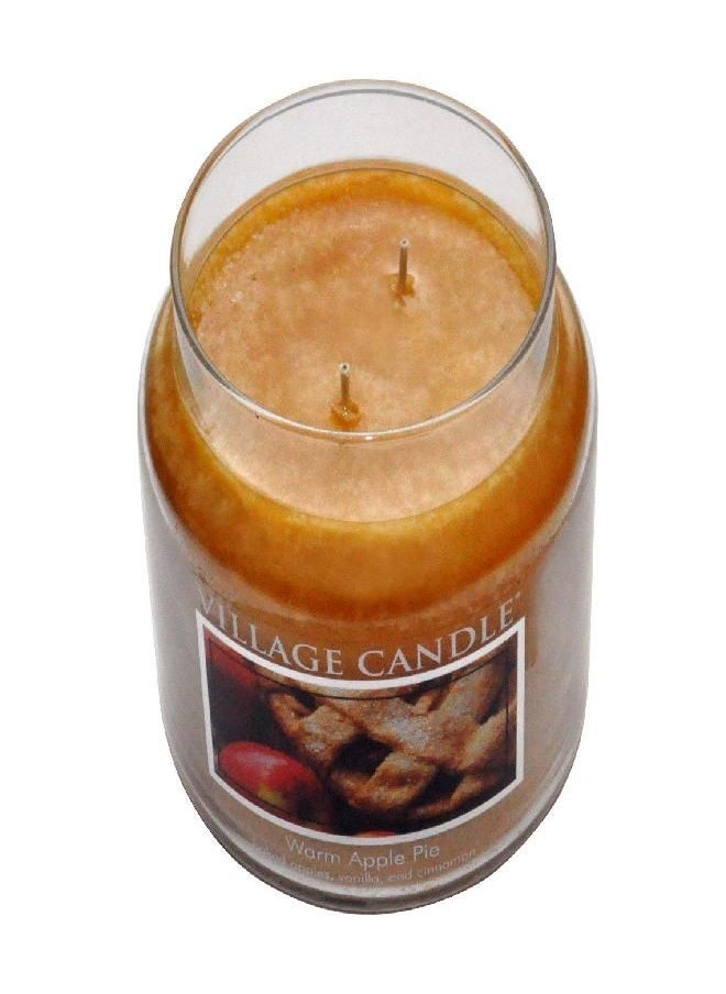 Village Candle Village Candle Warm Apple Pie Large Glass Apothecary Jar Scented Candle, 21.25 oz, Brown  - Image 3