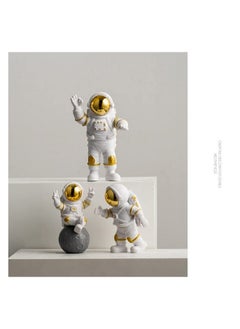 Geekmonkey Geekmonkey Set of 3 Astronaut Figure | White-Gold | Exclusive & Limited Edition (Gold Visor Jumping)  - Image 2