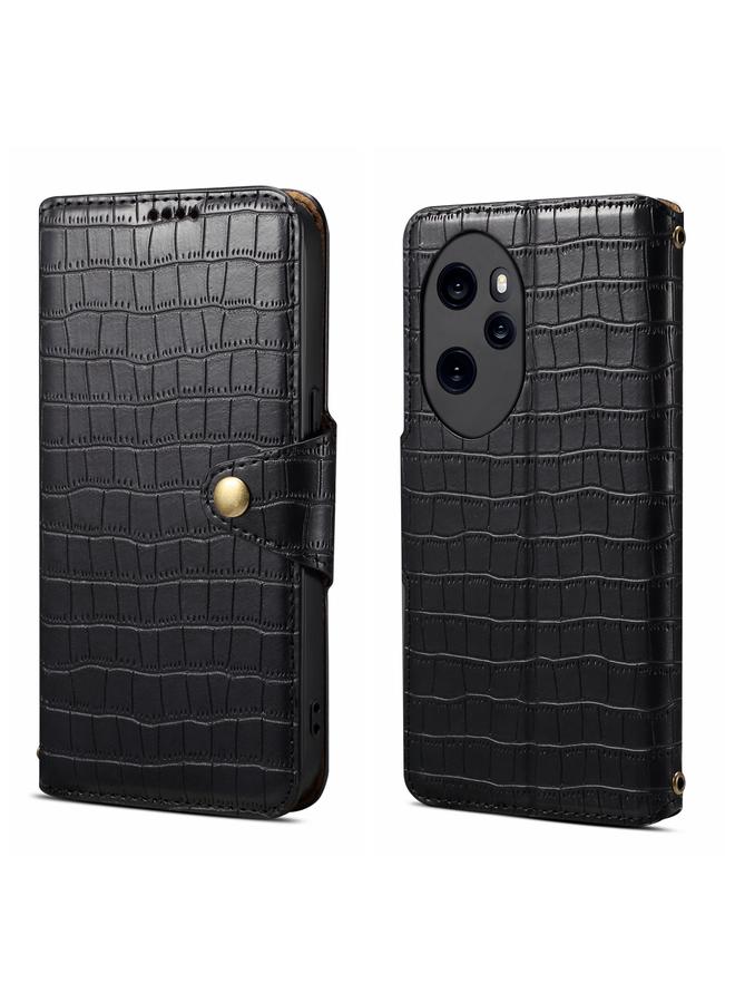 The Bros Case For Honor 100 Pro Crocodile Texture Oil Edge Leather Phone Case