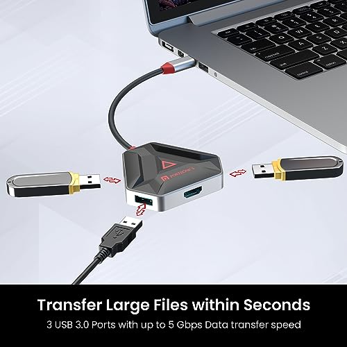 Portronics Mport 6C USB C Hub (6-in-1) Multiport Adapter with HDMI, 3-Port USB 3.0, microSD & SD Card Reader for Laptop, PC, Mac (Black) - Image 4