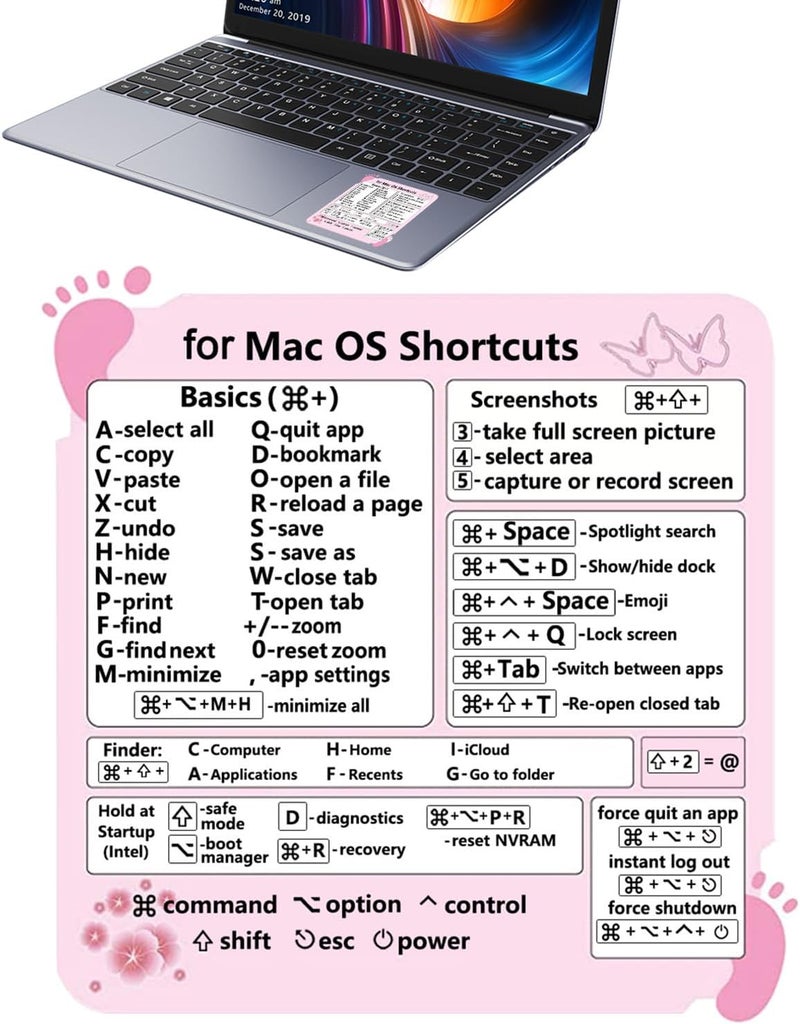 windforgecraft Cheat Sheet Sticker | Word/Excel Quick Reference Guide Keyboard Shortcut Stickers for PC Laptop,No-Dirt Adhesive, Compatible with 13-16 Inch Air/Pro Borato - Image 5
