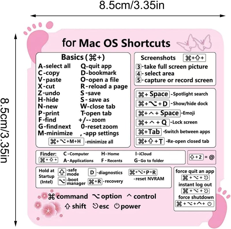 windforgecraft Cheat Sheet Sticker | Word/Excel Quick Reference Guide Keyboard Shortcut Stickers for PC Laptop,No-Dirt Adhesive, Compatible with 13-16 Inch Air/Pro Borato - Image 4