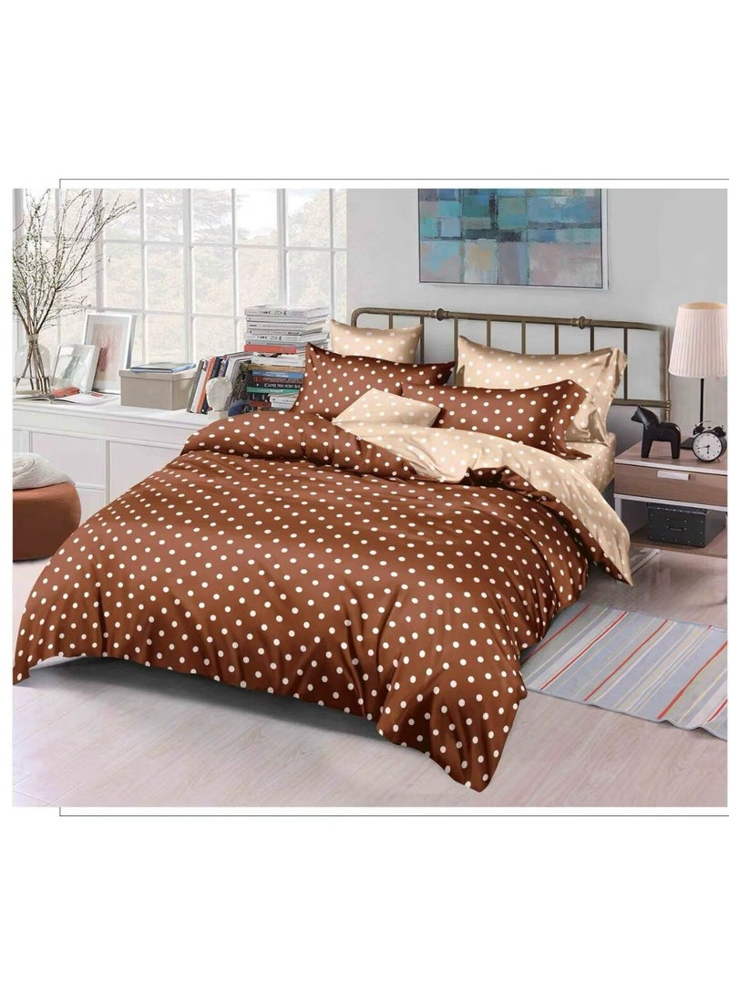 Classic Brown Polka Dot Comforter Set 