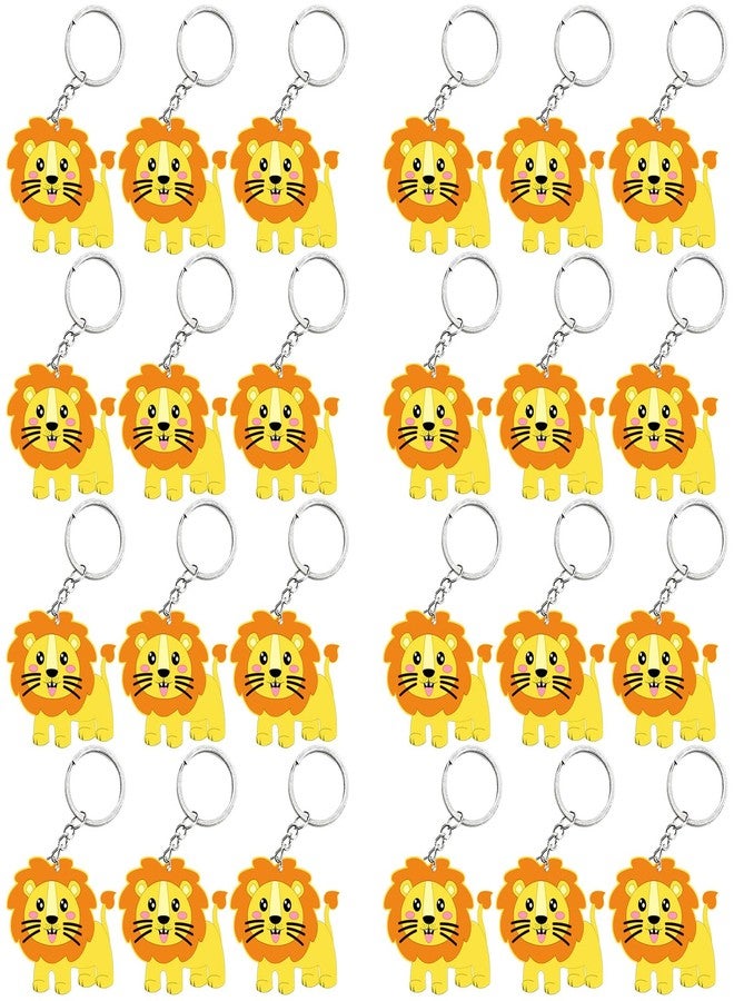 Elecrainbow 24 Pack Lion Keyring Pack Party Favor for Safari Party, Jungle Baby Shower, Zoo Animal Themed Birthday, Wild ONE First Birthday, Gender Reveal - Image 1