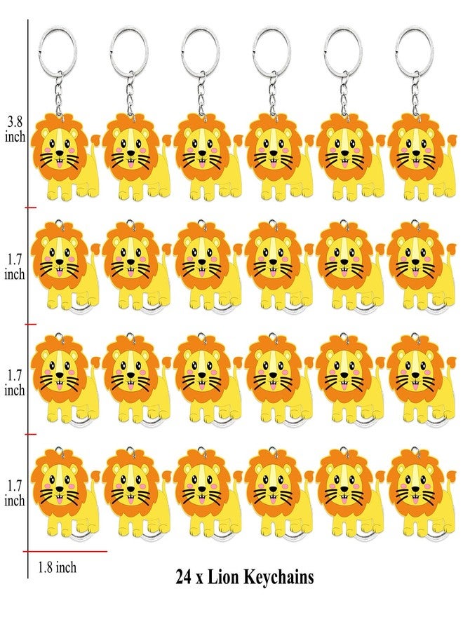 Elecrainbow 24 Pack Lion Keyring Pack Party Favor for Safari Party, Jungle Baby Shower, Zoo Animal Themed Birthday, Wild ONE First Birthday, Gender Reveal - Image 4