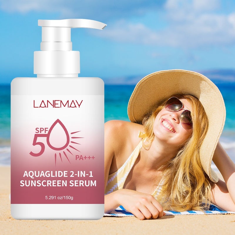 LANEMAY 2-in-1 Watery Protective Essence Lotion 150g SPF50+ PA+++ Large Capacity, Refreshing - Image 1