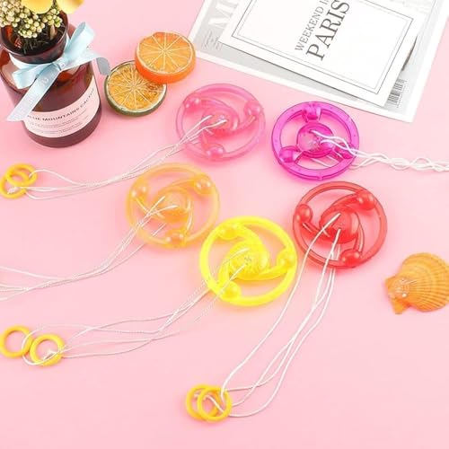 Essivox 5Pcs Pull Line Flywheel Spinning Tops with Rainbow Light Show Orbital Flash Display Colorful Glow Novelty Fidget Spinners - Image 5
