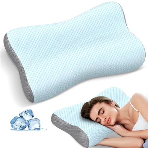 Polovo Cervical Neck Pillow for Pain Relief, Contour Memory Foam Pillows for Sleeping, Ergonomic Pillow Orthopedic Cooling Pillow Bed Pillow Neck Support for Side Back Stomach Sleepers - Image 1