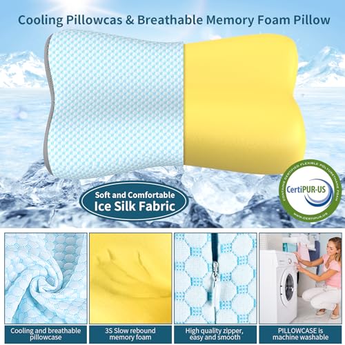 Polovo Cervical Neck Pillow for Pain Relief, Contour Memory Foam Pillows for Sleeping, Ergonomic Pillow Orthopedic Cooling Pillow Bed Pillow Neck Support for Side Back Stomach Sleepers - Image 5