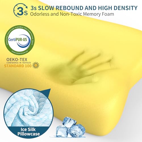 Polovo Cervical Neck Pillow for Pain Relief, Contour Memory Foam Pillows for Sleeping, Ergonomic Pillow Orthopedic Cooling Pillow Bed Pillow Neck Support for Side Back Stomach Sleepers - Image 4