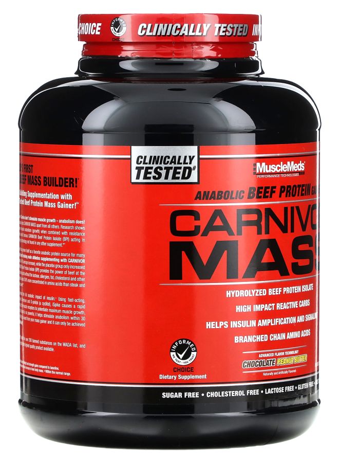 MUSCLEMEDS Carnivor Mass Anabolic Beef Protein Gainer Chocolate Peanut Butter 5.9 lbs (2674 g) - Image 2