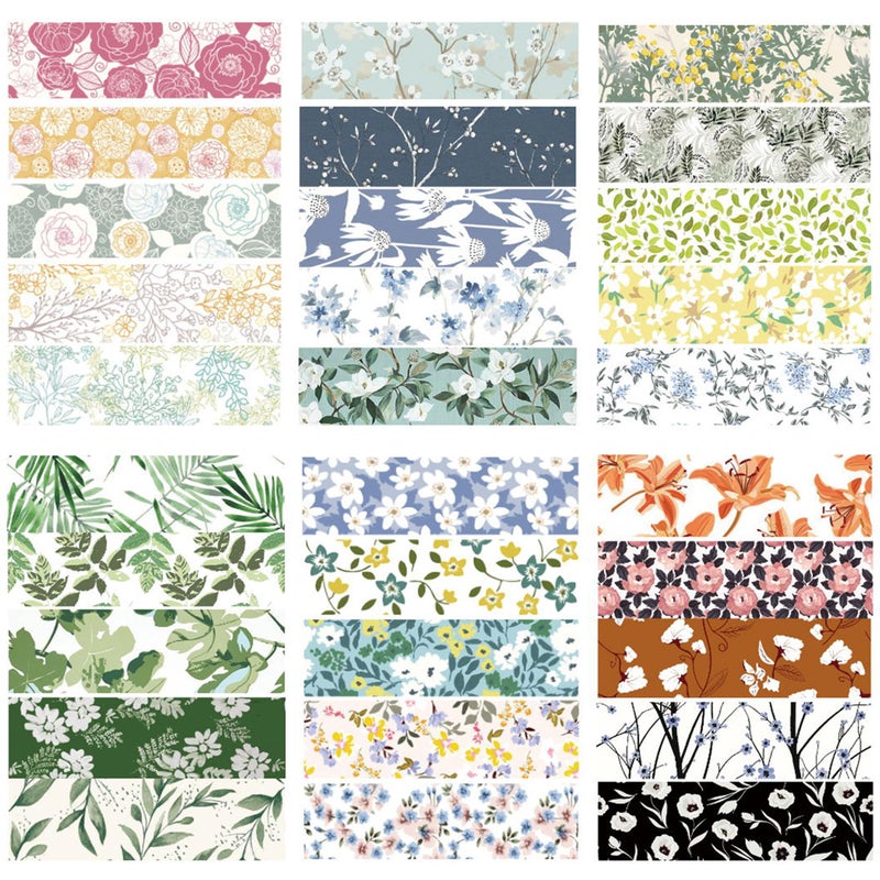YUBX Flowers Washi Tape Set 30 Rolls Floral Patterns Decorative Skinny Slim Masking Tapes for Arts, DIY Crafts, Journals, Planners, Scrapbook, Wrapping (Greens Thrive) - Image 4
