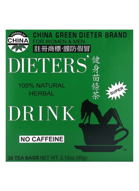 Uncle Lee's Tea, Dieter's 100% Natural Herbal Drink, No Caffeine, 30 Tea Bags, 2.12 oz (60 g)
