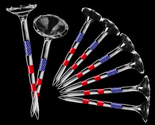 prowithlin EagleGlo Golf Tees, Golf Tees 3 1/4'' Unbreakable Transparent Acrylic, Plastic Golf Tees Reduce Side Spin & Friction, Long Golf Tees Bulk with Big Cup & 8 Prongs Golf Accessories for Men - 50 Pack - Image 1