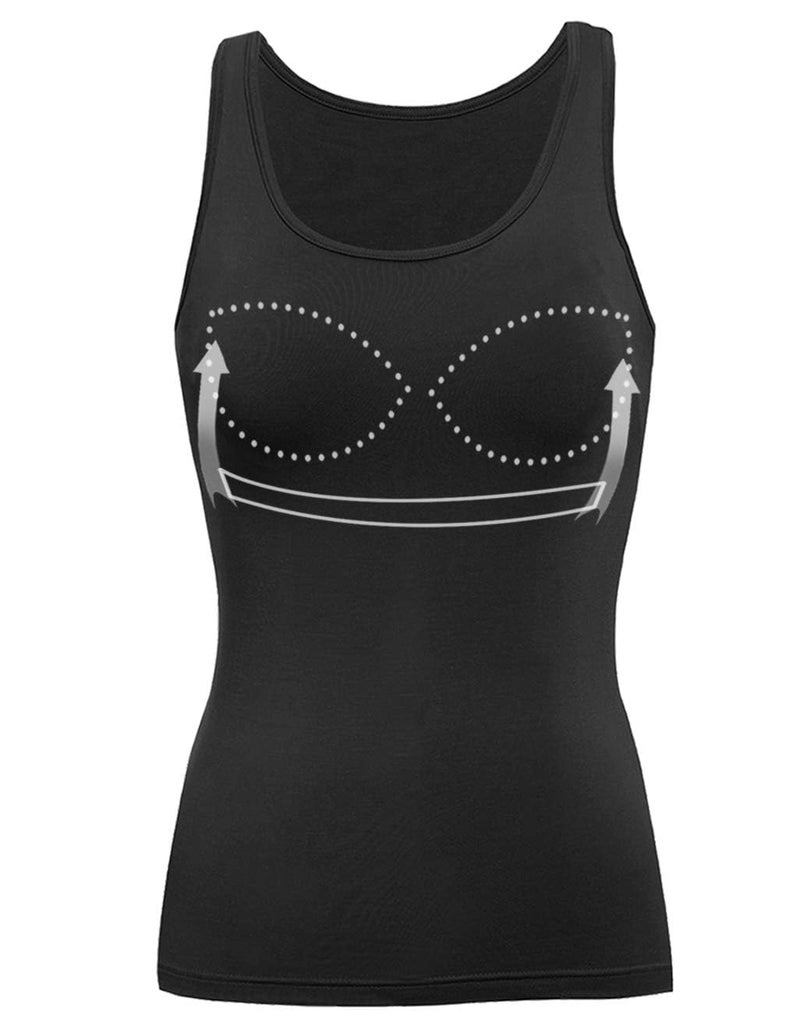 ANYFITTING Tank Tops for Women with Built in Shelf Bra Casual Wide Strap Basic Camisole Sleeveless Top for Yoga Daily Wearing Black L - Image 1