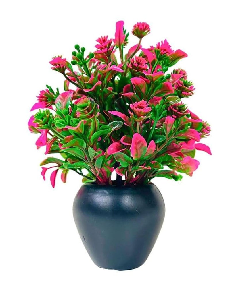 ATEVON Artificial Flower Plant – Faux Floral Arrangement for Home, Bedroom, Living Room & Balcony Decor, with Black Pot - Image 1