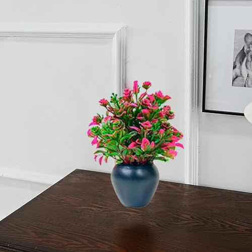 ATEVON Artificial Flower Plant – Faux Floral Arrangement for Home, Bedroom, Living Room & Balcony Decor, with Black Pot - Image 5