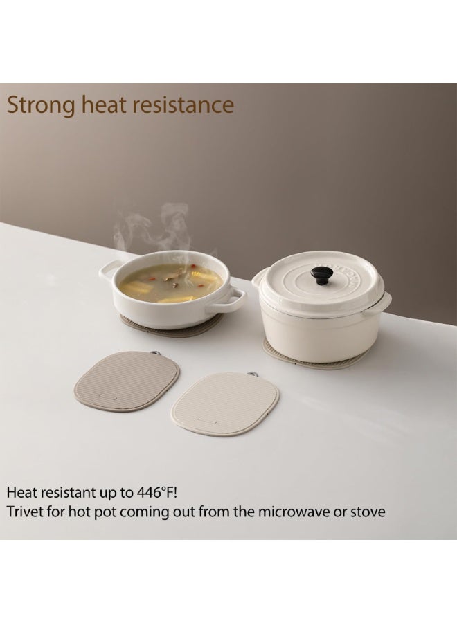 هومستر أقراص حرارية ثلاثية القوائم من السليكون (علبتان)، وقلاة لحفظ السلام، ورفوف، وسائد حرارية لحماية طاولتك ومنضداتك، وزخرفة المطبخ وتوابعه، بدون BPA، 7INX 5.9 IN، لونان - Image 2