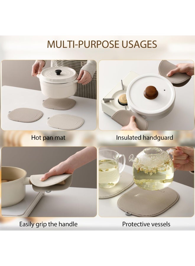 هومستر أقراص حرارية ثلاثية القوائم من السليكون (علبتان)، وقلاة لحفظ السلام، ورفوف، وسائد حرارية لحماية طاولتك ومنضداتك، وزخرفة المطبخ وتوابعه، بدون BPA، 7INX 5.9 IN، لونان - Image 5