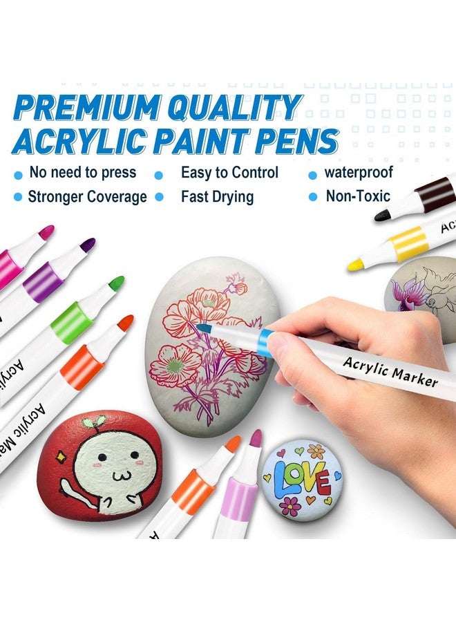 Corslet مجموعة أقلام ماركر أكريليك 12 لون غير سامة مثالية لفن الماندالا والرسم والتلوين والتظليل - Image 2