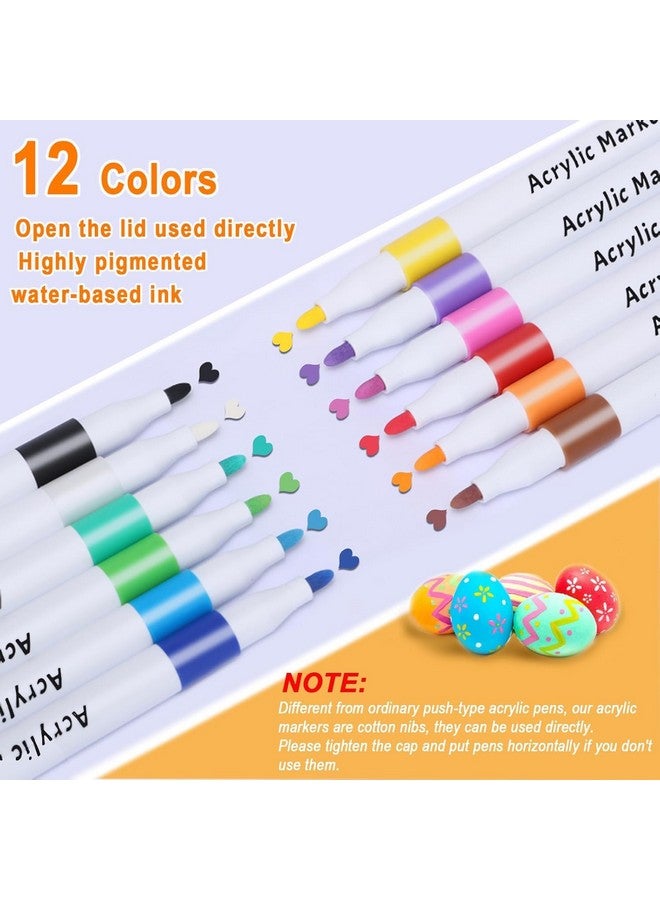 Corslet مجموعة أقلام ماركر أكريليك 12 لون غير سامة مثالية لفن الماندالا والرسم والتلوين والتظليل - Image 4