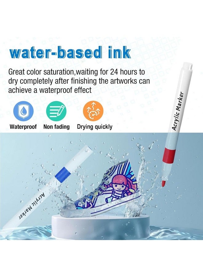 Corslet مجموعة أقلام ماركر أكريليك 12 لون غير سامة مثالية لفن الماندالا والرسم والتلوين والتظليل - Image 3