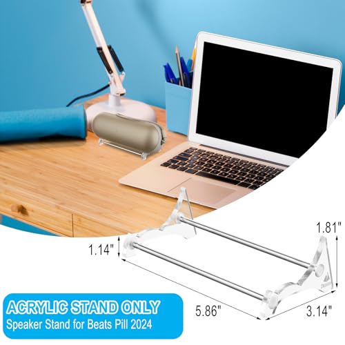 TXEsign Desktop Stand Speaker Holder Compatible with Beats Pill Speaker Acrylic Table Holder Speaker Stand Display Stand Desktop AntiSlip Base Transparent - Image 3