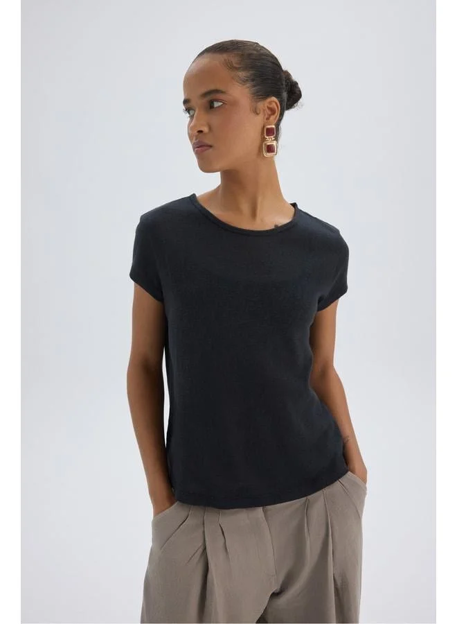 Bohemai  Suva Short Sleeve Black T-Shirt. for Women | Best Price UAE