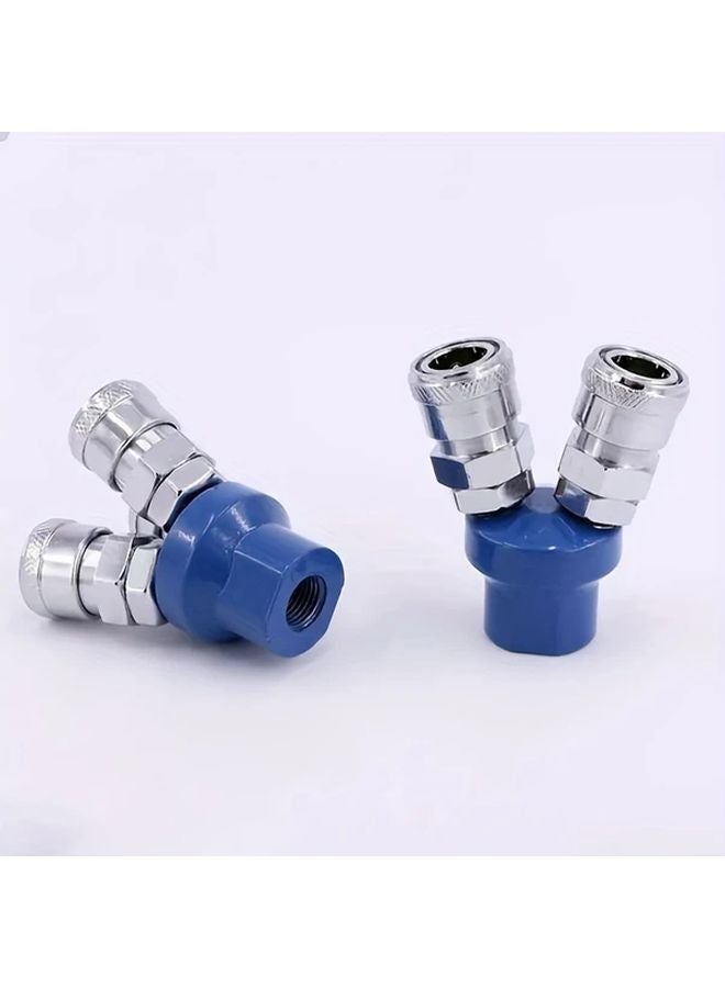 2 Way Quick Connector Air Compressor Multi Hose Coupler Pneumatic Fitting Tool - Image 3