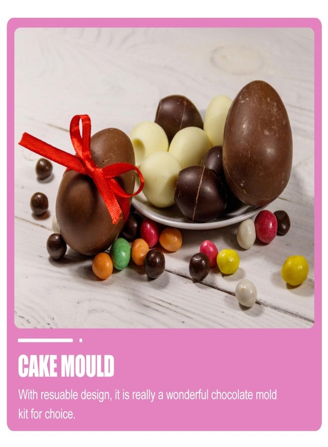 HEALEEP 8 Cavity Easter Egg Silicone Baking Mold Non-Stick Cake Candy Chocolate Mould for Diy Jelly Cupcake Ice Cube Tray 10.6X6.3 Inches - Image 4