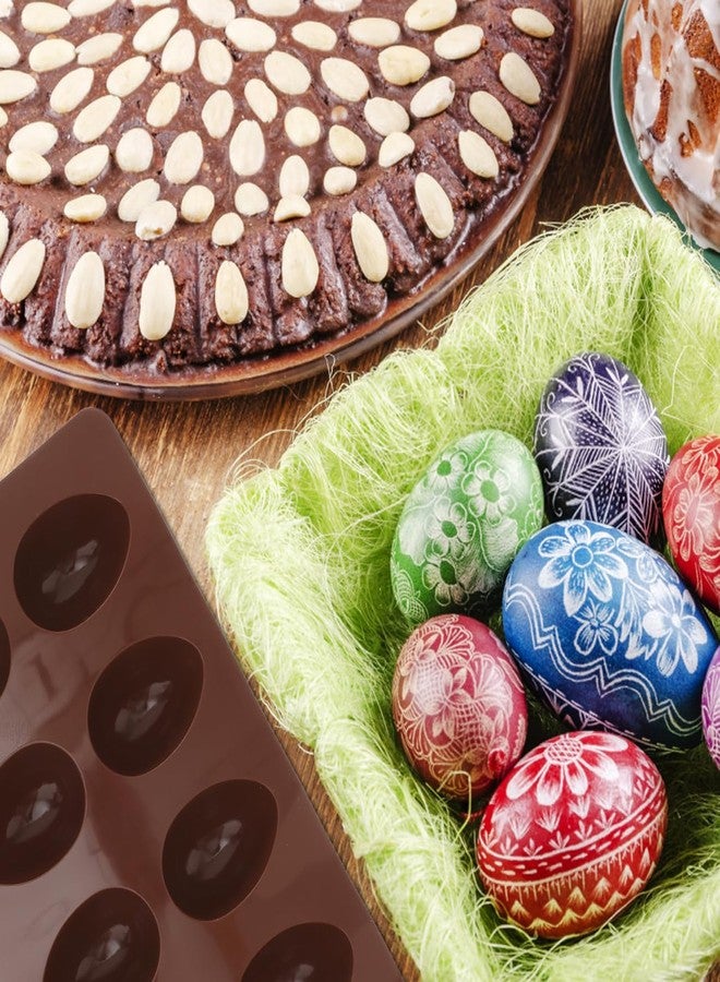 HEALEEP 8 Cavity Easter Egg Silicone Baking Mold Non-Stick Cake Candy Chocolate Mould for Diy Jelly Cupcake Ice Cube Tray 10.6X6.3 Inches - Image 3