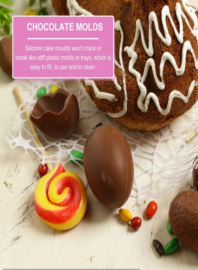 HEALEEP 8 Cavity Easter Egg Silicone Baking Mold Non-Stick Cake Candy Chocolate Mould for Diy Jelly Cupcake Ice Cube Tray 10.6X6.3 Inches - Image 2