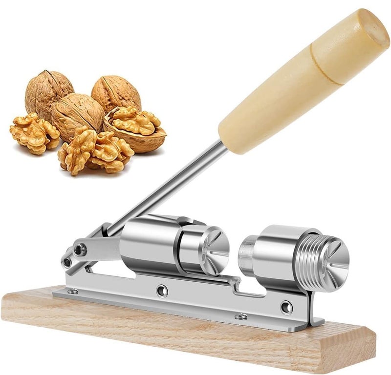 Toriox Desktop Wood and Metal Walnut or Pecan Heavy Duty Nut Cracker Gadget Tool for HazelnutsAlmondWalnutBrazil Nut with Good Grips Kitchen Utensils