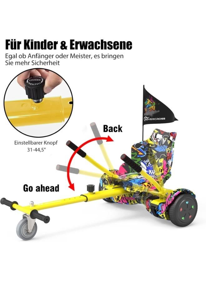 Evercross 6.5-Inch Self-Balancing Hoverboard with Hoverkart Seat Attachment, Bluetooth & LED Lights - Image 2