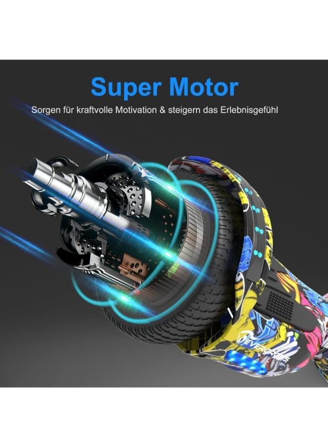 Evercross 6.5-Inch Self-Balancing Hoverboard with Hoverkart Seat Attachment, Bluetooth & LED Lights - Image 1
