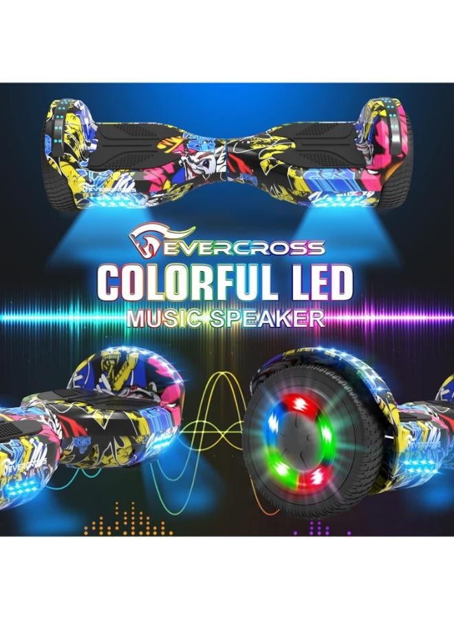 Evercross 6.5-Inch Self-Balancing Hoverboard with Hoverkart Seat Attachment, Bluetooth & LED Lights - Image 3