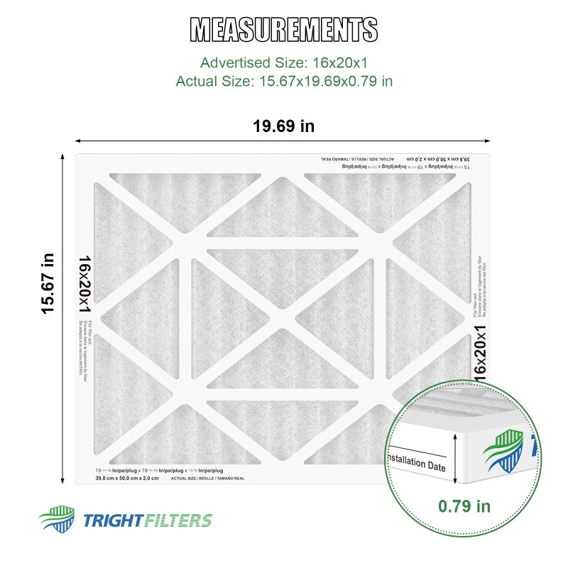TRIGHTFILTERS 16x20x1 Air Filter 4 Pack, MERV 8 Pleated Dust Defense Air Filters Replacement Air Conditioner HVAC AC Furnace Filter, Durable and Lightweight - Image 2