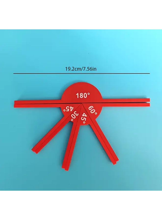 1 Set Red Plastic Math Teaching Aids Angle Measurement Tools for Students - Image 3