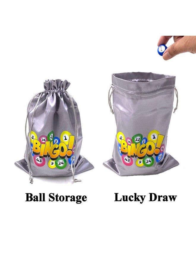 Tapp Collections Multi Color Plastic Bingo Ball Set with Satin Drawstring Bag (Grey Color) - Image 2