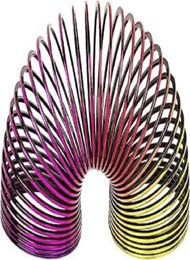 A Rainbow Spiral - 5 cm Diameter Stair Hopper Toy, Metal Look