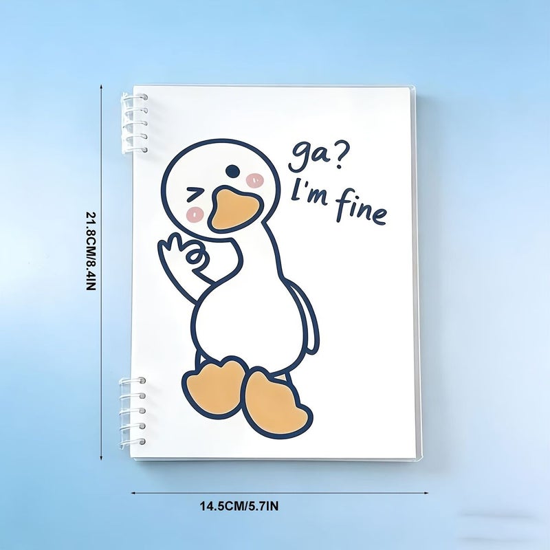 A5 Spiral Notebook 2pcs Funny White Duck Design School Office Gift - Image 2