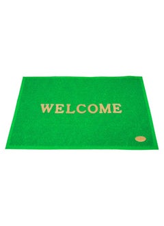 Kuber Industries Kuber Industries Indoor Outdoor Anti-Slip Welcome Rubber Door Mat, Welcome Mat, 23"x15" (Green)-50KM01093  - Image 2